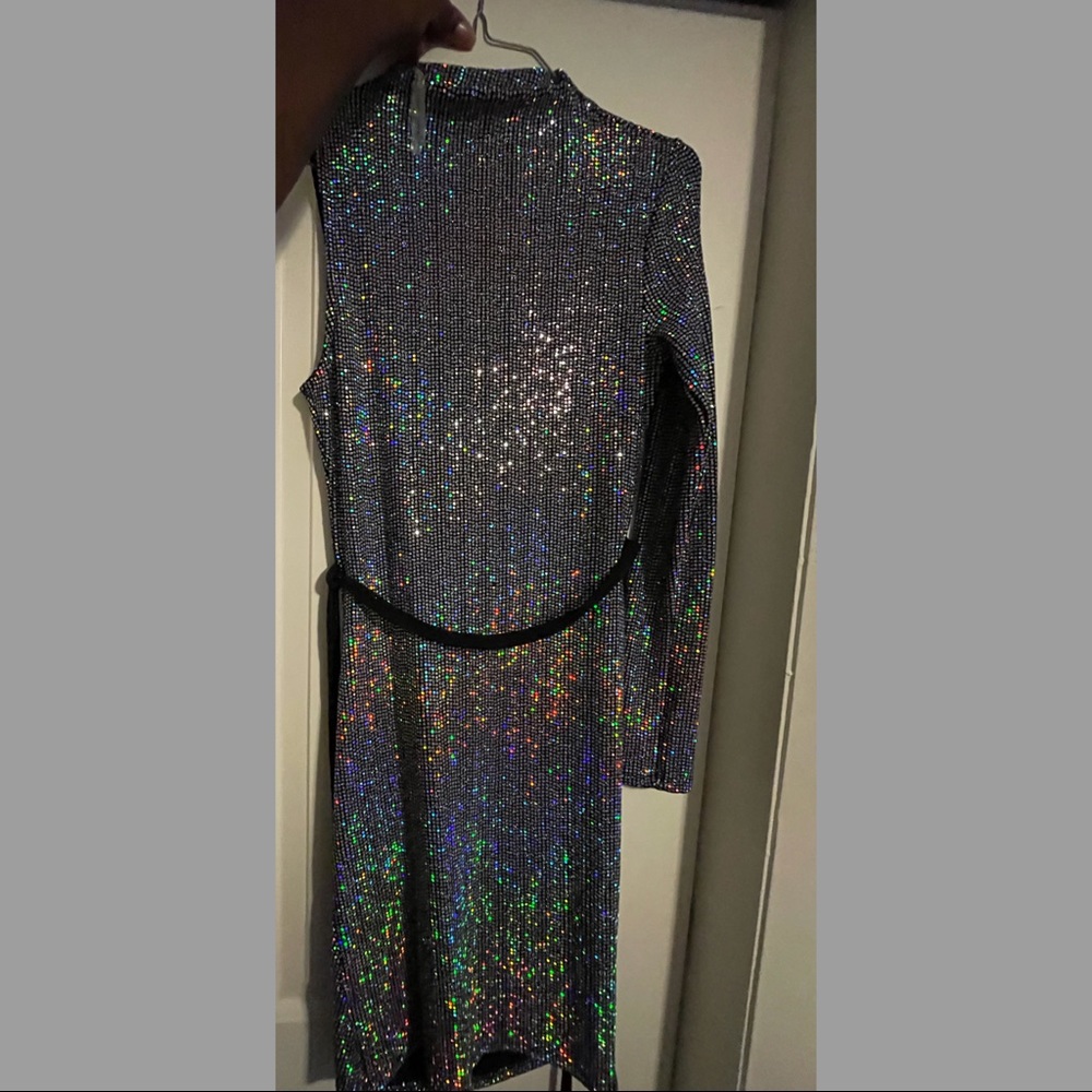 Blinged One Shoulder Dress